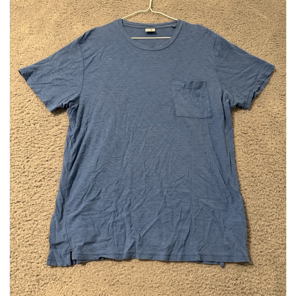 Nn07 No Nationality Blue Crew Neck T-Shirt‎ Mens Medium Pocket  100% Cotton